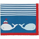 Elegant Baby 100% Cotton Tightly Knit Blanket, Whale Motif, 30 X 40 by Elegant Baby