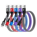 ANNIBER USB Type C ケーブル【1m*5本*5色】QC3.0A タイプ Cケーブル USB A-USB-Cスマホ急速充電コード 高速データ転送 高耐久ナイロン編み タイプA to タイプC iPhone 17 、iPhone 16 、iPhone 15、Galaxy S24、Xperia、Sony、LG、Xiaomi RedmiなどのUSB-Cデバイスに対応