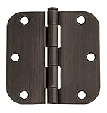 Design House 202499 6-Hole 5/8-Inch Radius Door Hinge, 3.5-Inch by 3.5-Inch, Oil Rubbed Bronze Finis