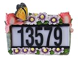 Tricod D5003 Solar House Number Light with Butterfly and Flowers [並行輸入品]