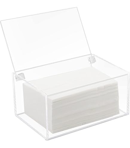 Worasign Clear Acrylic Square Storage Box With Lid - 7.9x7.9x3.9 Inches For Organizing Crafts, Jewelry & More