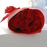 プリザーブドフラワーのバラの花束 11本 プリザーブドフラワー　花言葉「最愛の人」 100％保証,レッド