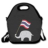 象 タイ 国旗 動物 お弁当バッグ ランチバッグ ベビー用バッグ One Size ブラック