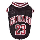 【日本国内検品】 犬服 春 夏 犬の服 夏用 タンクトップ 涼しい バスケットボールユニフォーム 23号 通気メッシュベスト ノースリーブベスト わんこ服 小型犬 中型犬 大型犬 猫服(①ブラック,M)