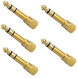 フジパーツ 3.5mm ステレオミニジャック(メス) - 6.3mm ステレオ標準プラグ(オス) 変換プラグ 5個セット AC-666-5P