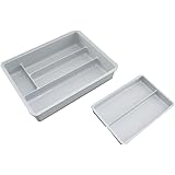 下村企販 引き出し 仕切り スライド式 抗菌整理トレー 【日本製】 カトラリーケース 収納 グレー 14949 燕三条