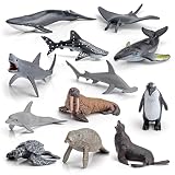 12 個ミニ海洋動物フィギュアリアルなシミュレーション詳細動物のおもちゃ動物の置物子供の誕生日教育ツールミニ海の生き物