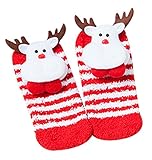四対かわいいソックスクリスマス靴下コーラルベルベットフロアソックス子供ソックス