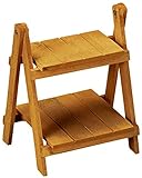 丸和貿易 フラワースタンド ラバーウッド 2段シェルフ アンバー 100360802