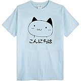 [BAOLIFENG] メンズシャツこんにちは柄プリントTシャツ この猫は面白いTシャツです