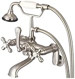 Water Creation F6-0009-02-AX Vintage Classic Adjustable Center Wall Mount Tub Faucet with Swivel Wal