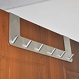 Sumnacon over the door hooks – 6フックをドアのオーガナイザーラック、ステンレス鋼タオルドアフックドアハンガー、バスルーム、1.5 " to 1.77 "厚さドア