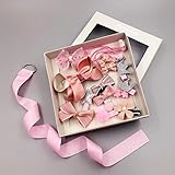 ヘアゴム&ヘアピン　かわいい　子供　リボン　ヘアアクセサリー　17個セット (17点, ピンク)