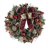 彩か SAIKA 【クリスマス】 リース 金 白 ゴールド ホワイト デコレーション 飾り Red Fold Ribbon Wreath PXT-53r