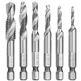 【6本セット】Diealles タップドリルセット M3-M10 ハイス鋼　六角軸 コンビタップドリル 面取りタップ 穴あけ スパイラル ドリルビット