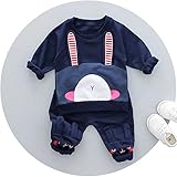 Pojour ベビー服 女の子男の子 可愛い兎上下セット キッズ 赤ちゃんパジャマ 丸首　シャツ+ロングパンツ スポーツスーツ 長袖 春秋 出産祝い