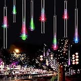 OFTEN 　LEDイルミネーション　ストリングライト　流星　防水　LEDツララスティックライト　流星 パーティー クリスマス　お庭や街路樹装飾ライト 20cm 8本セット 4色入れ(カラー)