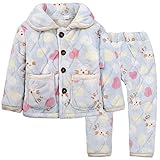 [スゴフィ]SGFY 子供 パジャマ フランネル もこもこ あったか 子供服 女の子 男の子 前開き ガールズ ボーイズ キッズ 厚手 2点セット 上下セット 寝間着 ナイトウェア 寝巻き 部屋着 (