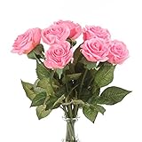 Louis Garden シルクローズ 17インチ 自然な造花 標準 ピンク