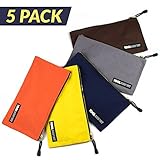 Canvas Tool Bag Set - 5 Pack Heavy Duty 16 oz. Pouch with Dependable Metal Zippers Organize Smarter 