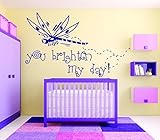 Design with Vinyl RAD 821 2 You Brighten My Day! Dragonfly Insect Baby Girl Kids Bedroom Daycare Pre