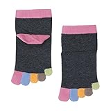 (靴下屋)kutsushitaya キッズ 指先レインボー5本指ソックス16〜18cm チャコールモク