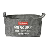 (マーキュリー) MERCURY オーバルバケツ　デニム ヒッコリー M MEDEOBM DENIM Bucket アメリカン雑貨　洗濯カゴ 収納 おもちゃ箱 ゴミ箱 インテリア 折りたたみ ランドリーバケツ (ヒッコリー) [並行輸入品]