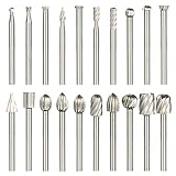 KKmoon 20PCS 3mmシャンク電気研削アクセサリー HSS CNCロータリーバーセット工具ファイルフライスカッター彫刻ビット 掘削用 木工電気研削アクセサリー