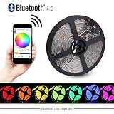 ELlight Bluetooth Smartphone App Controlled 16.4ft/5M 300LEDs RGB LED Strip Light Kit, Multi Color C