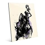 の女性のドレスwithラベンダーアクセントGestural抽象壁アートプリント 16x20 PEO0000150GLS16X20XXX