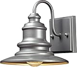 Elk 47020/1 8 by 8-Inch Marina 1-Light Outdoor Wall Sconce, Matte Silver Finish [並行輸入品]