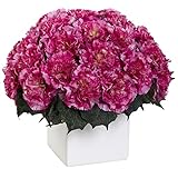 Nearly Natural 1372-DP Carnation Arrangement with Vase, Dark Pink [並行輸入品]