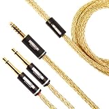 NOBUNAGA Labs 天籟 極 (Tenrai-Kiwami) 【4.4mm5極バランス/ 3.5mm2極モノラルミニ×2】純銀線金メッキ16芯ヘッドホンケーブル NLS-TER-KWM