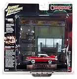 Plymouth Fury Diecast Model Car with Garage Diorama from Christine [1:64 scale in Red]