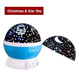 Baby夜ライトランプ、Romantic 360度回転Santa Claus withクリスマスギフトカバー& Star with Sky Moonカバープロジェクタライトカラー変更LED for C