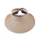 Merssavo 女性用ワイドブリーサンバイザーハットロールアップビーチトラベルサマーストローキャップ（軽いコーヒー、＃1）