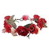 Domybest子供　花冠　フラワーヘアバンド　ヘッドドレス ヘアアクセサリー　結婚式　ブライダル　子供用　髪飾り 女の子 　キッズ 髪飾り 花かんむり ウェディング フラワー ヘッド　5色選べる (