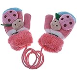 赤ちゃん着手袋　暖かい冬着手袋　可愛いベビー用ミトン　漫画ビートルズ　柔らかいニット　キッズグローブ　厚く 寒さ対応 ピンク