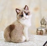 【スターターセット(針・マット)付き】羊毛フェルトで作るスーパーリアルな猫ラグドールのマスコット手作りキット【ねこのぬいぐるみ ウェルカムドール 自由研究 きりのみりい先生デザイン】
