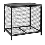 ゴミ箱 屋外 ゴミステーション ふた付き 大容量 160L ゴミ荒らし防止 カラス 野良猫 対策 ごみ収集ボックス 鍵付き 、 グローブ同梱 高さ調節アジャスター搭載 鉄製メッシュ通気設計 軽量 9.3kg 移動・設置簡便 水たまり防止 汚れ・錆びに強い粉体塗装 立って出し入れ可能 腰負担軽減 家庭・商店・工場外構等幅広く活用（70*49*70cm ブラック）