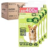 Moripet ペットシーツ ワイド 薄型 犬ペットシーツ 1回使い切りタイプ (ワイド（薄型）, 400枚)