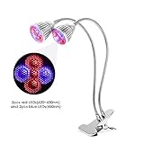 Decdeal 10W LED植物ライト 360度回転でき ライトクリップ付き デスクランプ 牧草地/植物庭園/花/植物/野菜/温室に適用