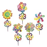 B Baosity 2色選ぶ　風車おもちゃ　プラスチック製　ピンホイール　風車　花形風車　インテリア飾り　5個パック - #2