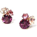 ロードライトガーネット ピンクゴールド K18 18金 18K ピアス レディース