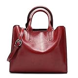 (ル・セリジエ) レディース 3way シンプル ハンド バッグ ショルダー バック 小さめ 通勤 レザー 斜めがけ (レッド)