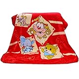 vivisclassic ひざ掛け 子供用毛布 肌にやさしい 暖かい　かわいい　デザイン　キッズ 保温　防寒 冷房　部屋 車の中　多くの場所可能 (レッド)
