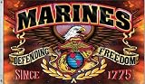 新しい3 x 5アメリカ海兵隊USMC Defending Freedom Fighter品質フラグ