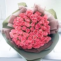 Amazon.co.jp: Flower Kitchen 50 Roses Bouquet (Pink: Chic) Rose