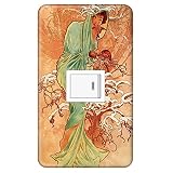 スイッチプレート カバー 西洋名画 アルフォンス・ミュシャ 四季-冬 1つ穴