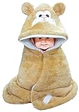 Brandonn Fashions Angry Birdプリントフード付きブランケットCumラッパーfor Babies 0-3 months ベージュ SOFTY21